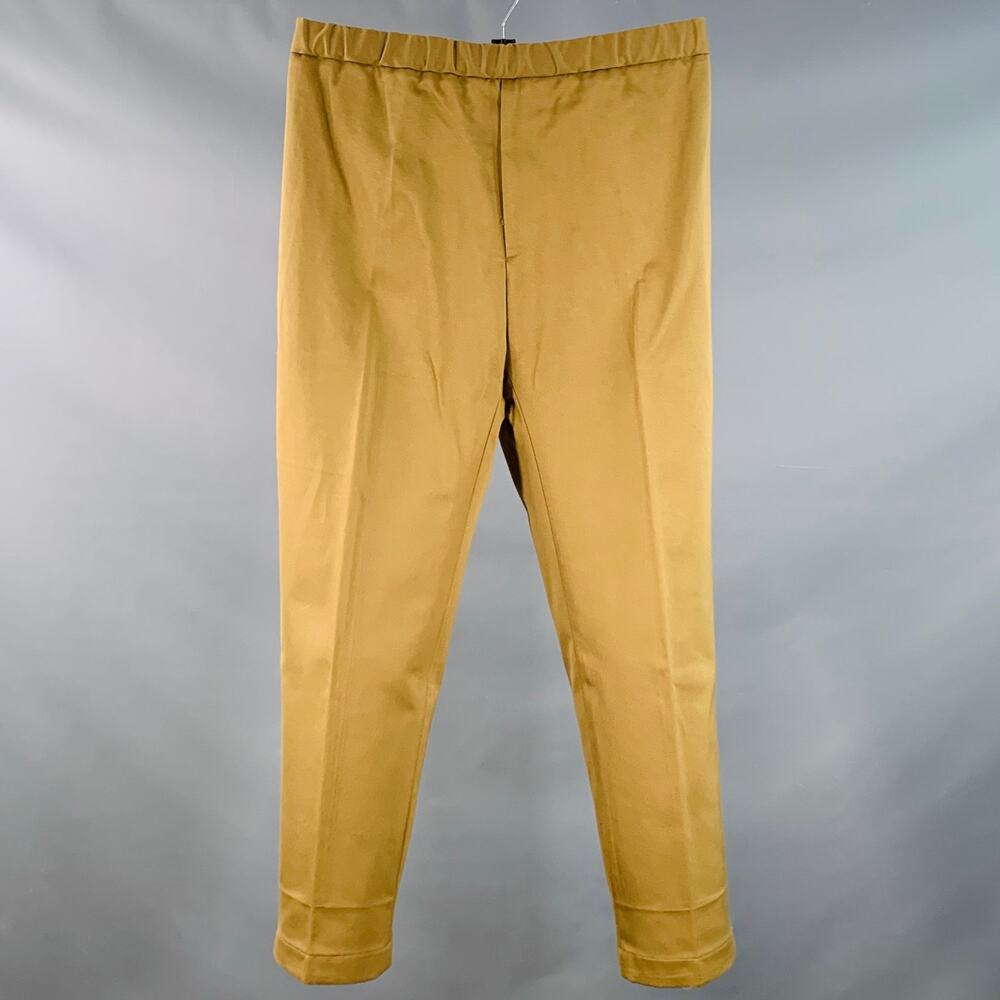 JIL SANDER Size L Tan Cotton Twill Tapered Drawstring Casual Pants